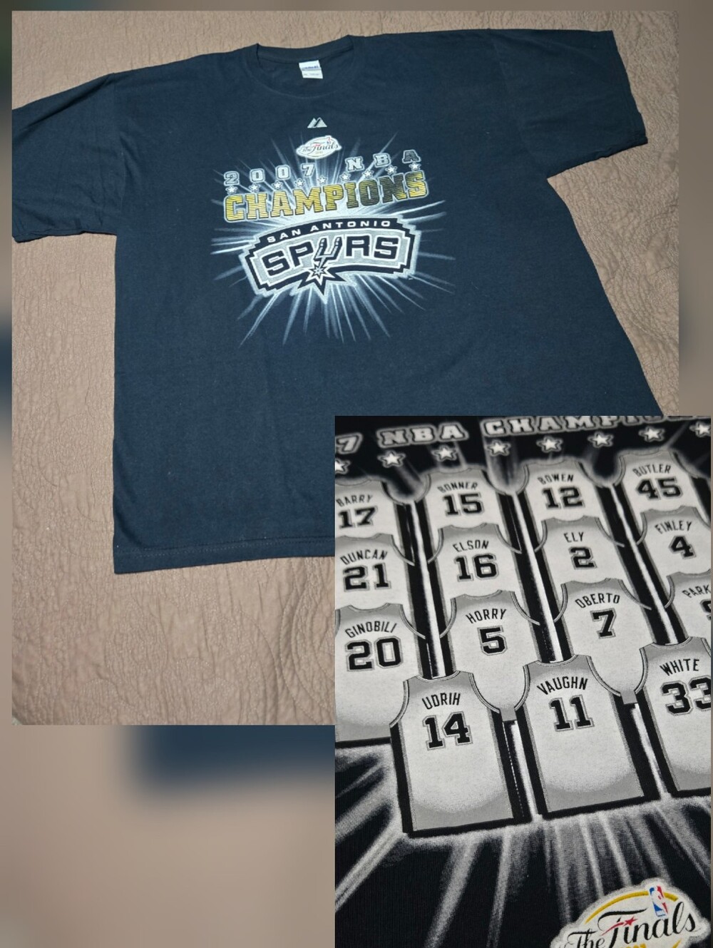 2007 San Antonio Spurs NBA Championship Basketball tShirt, jerseys back, 2XL